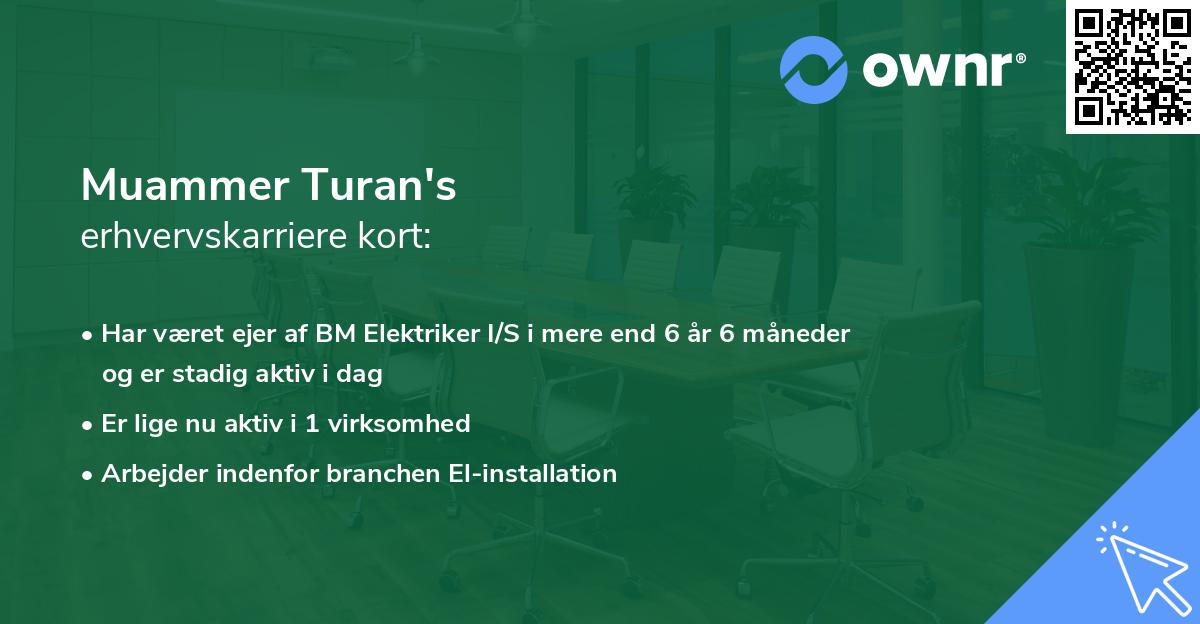 Muammer Turan's erhvervskarriere kort