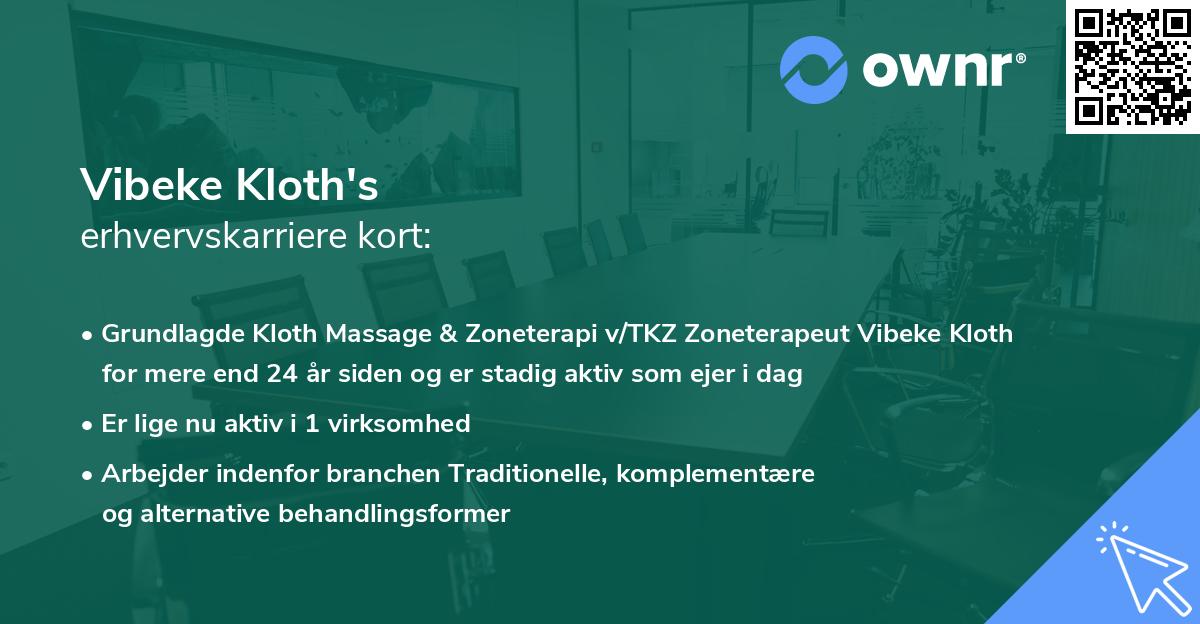 Vibeke Kloth's erhvervskarriere kort