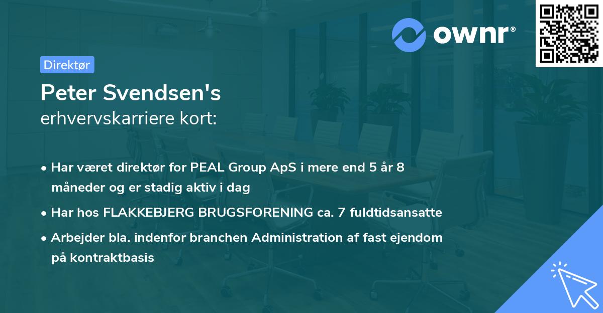 Peter Svendsen's erhvervskarriere kort