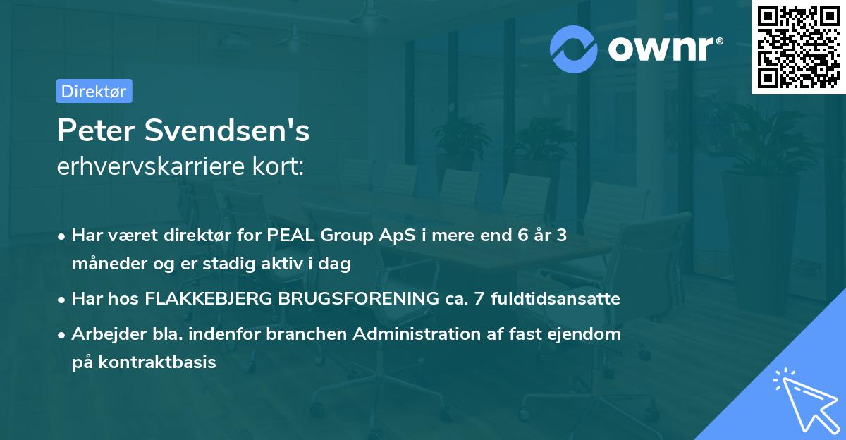 Peter Svendsen's erhvervskarriere kort