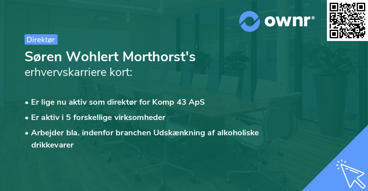 Søren Wohlert Morthorst's erhvervskarriere kort