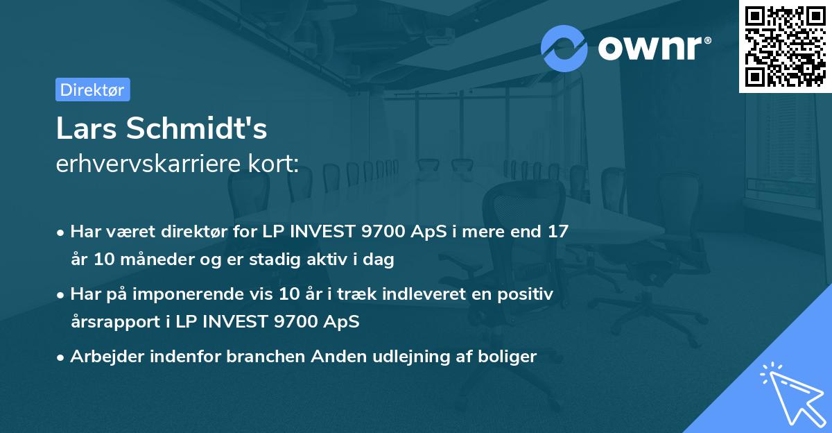 Lars Schmidt's erhvervskarriere kort