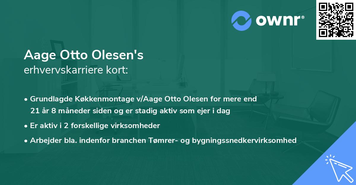 Aage Otto Olesen's erhvervskarriere kort