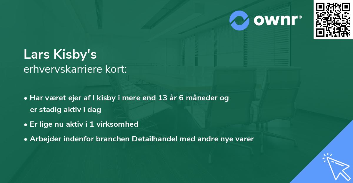 Lars Kisby's erhvervskarriere kort