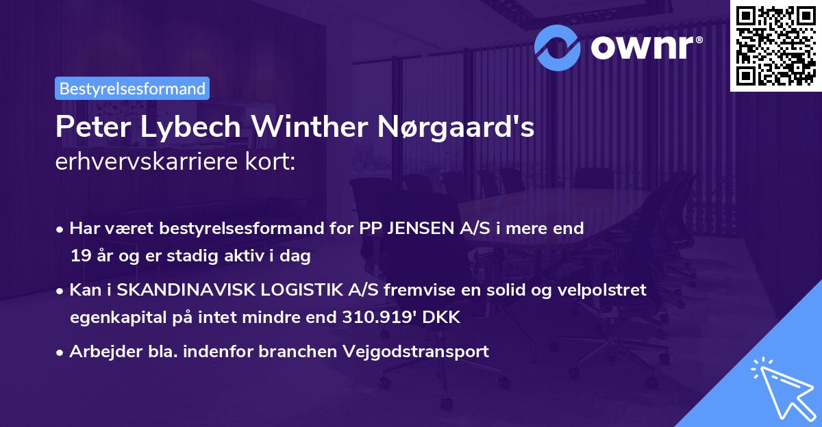 Peter Lybech Winther Nørgaard's erhvervskarriere kort