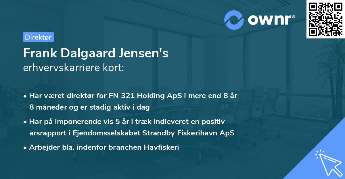 Frank Dalgaard Jensen's erhvervskarriere kort