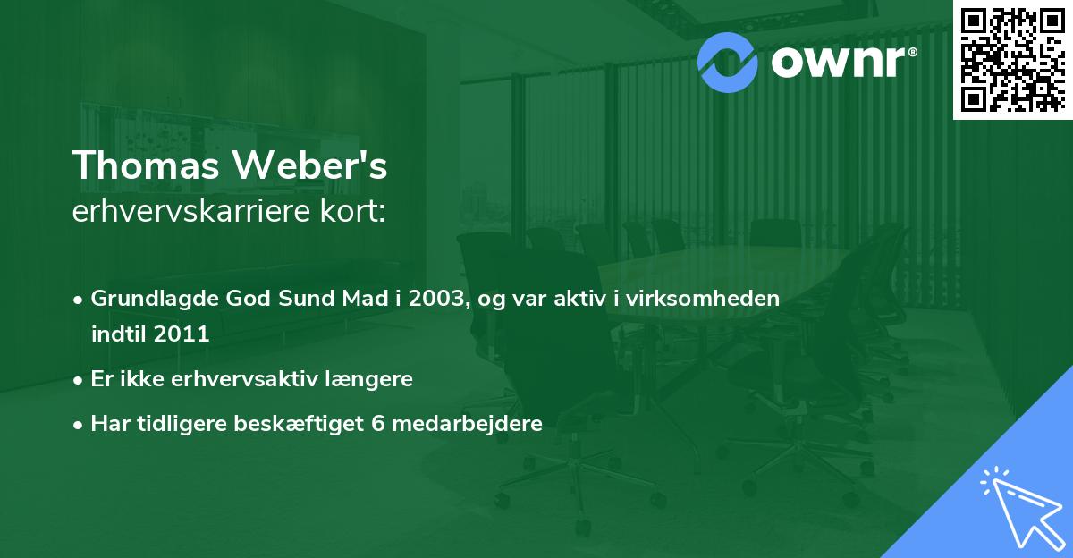 Thomas Weber's erhvervskarriere kort