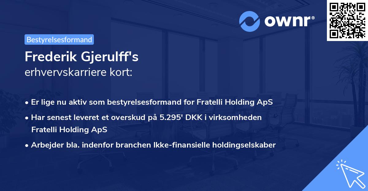 Frederik Gjerulff's erhvervskarriere kort