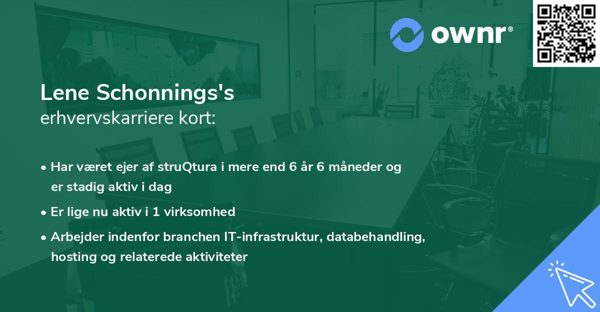 Lene Schonnings's erhvervskarriere kort