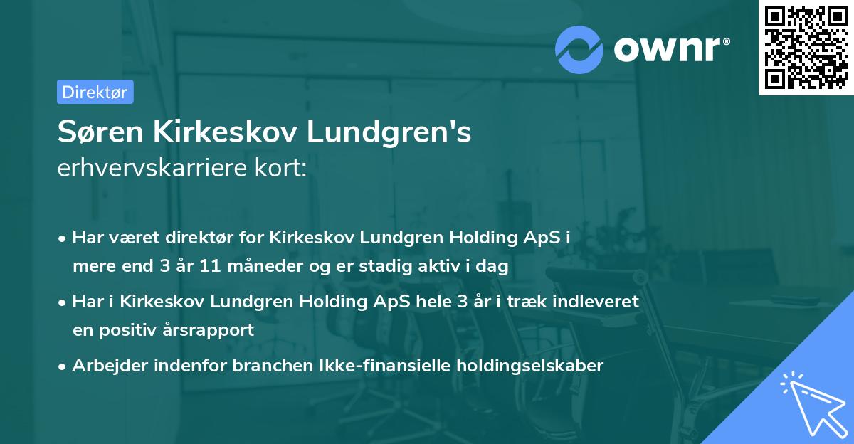 Søren Kirkeskov Lundgren's erhvervskarriere kort