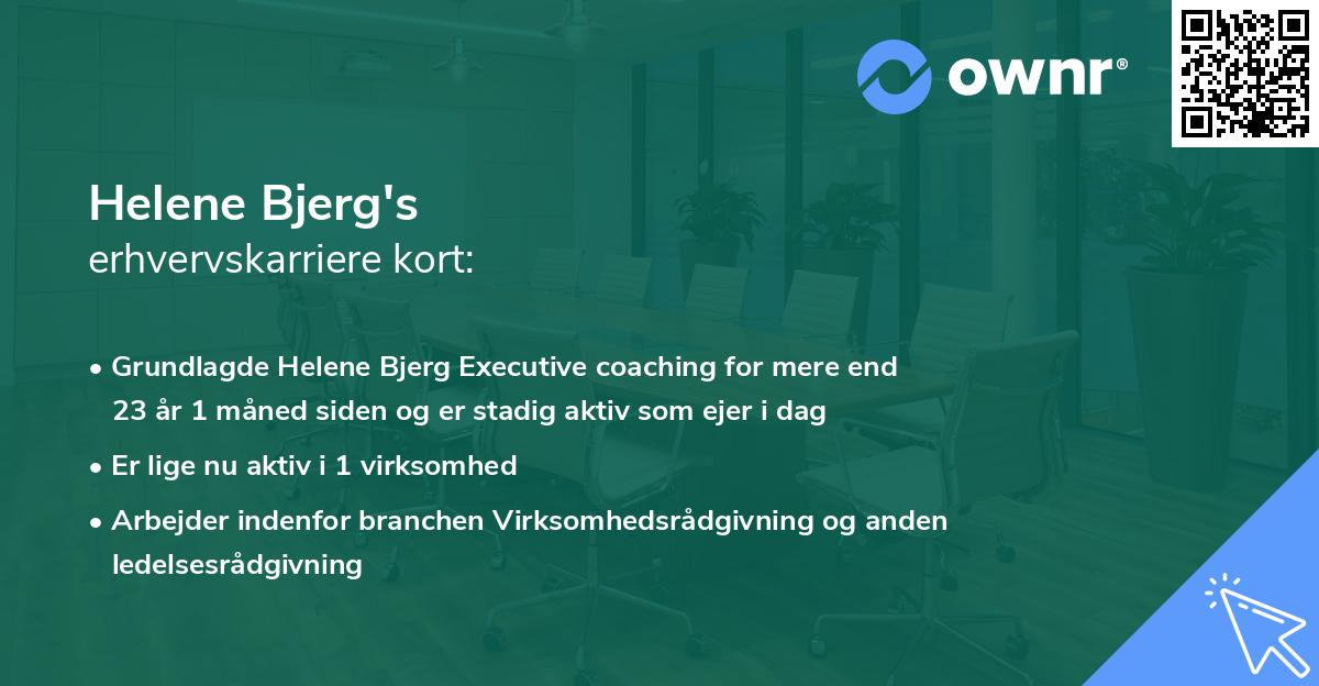 Helene Bjerg's erhvervskarriere kort