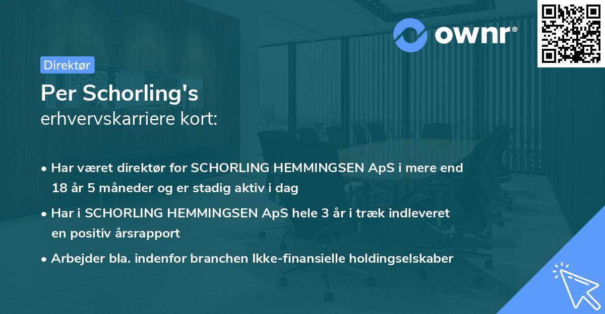 Per Schorling's erhvervskarriere kort