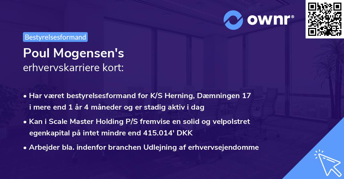 Poul Mogensen's erhvervskarriere kort