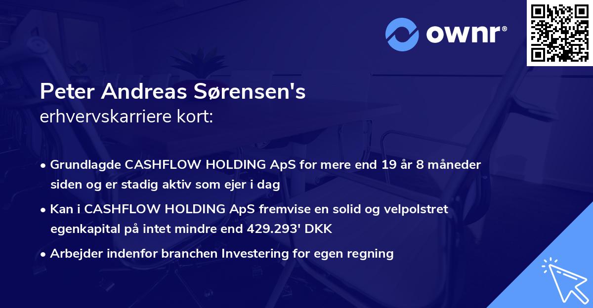 Peter Andreas Sørensen's erhvervskarriere kort