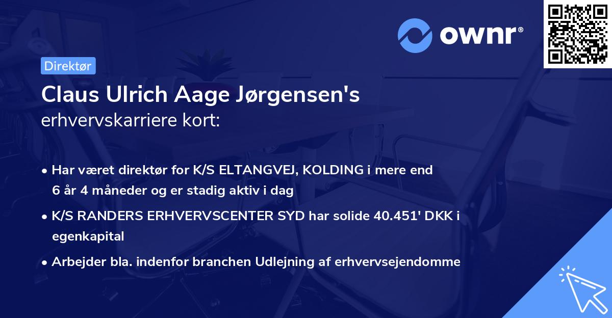 Claus Ulrich Aage Jørgensen's erhvervskarriere kort