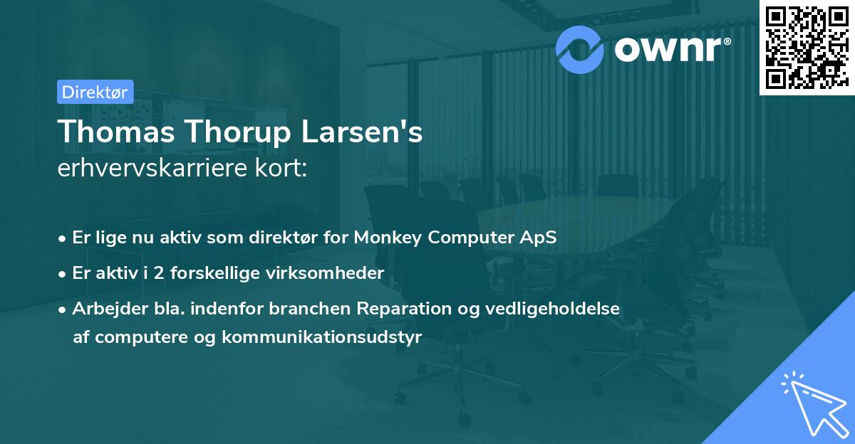 Thomas Thorup Larsen's erhvervskarriere kort