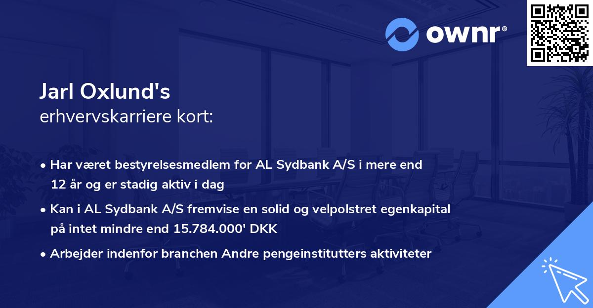 Jarl Oxlund's erhvervskarriere kort