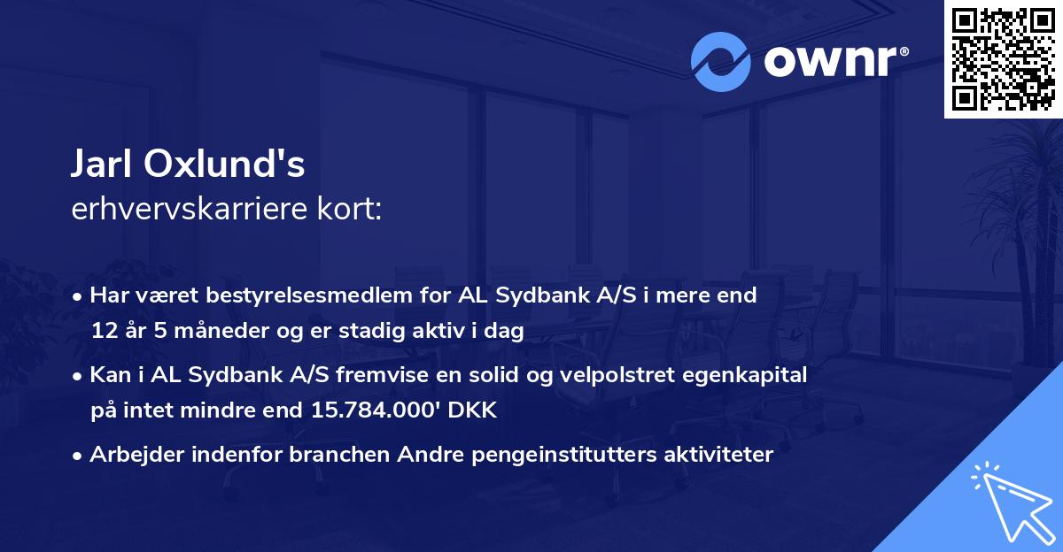 Jarl Oxlund's erhvervskarriere kort