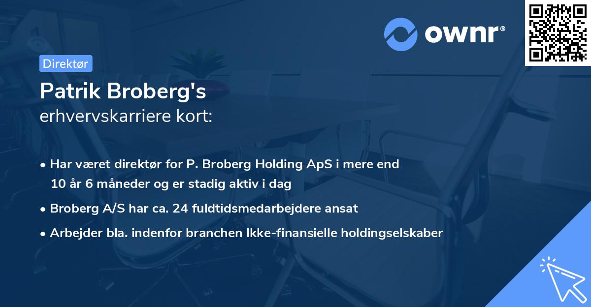 Patrik Broberg's erhvervskarriere kort