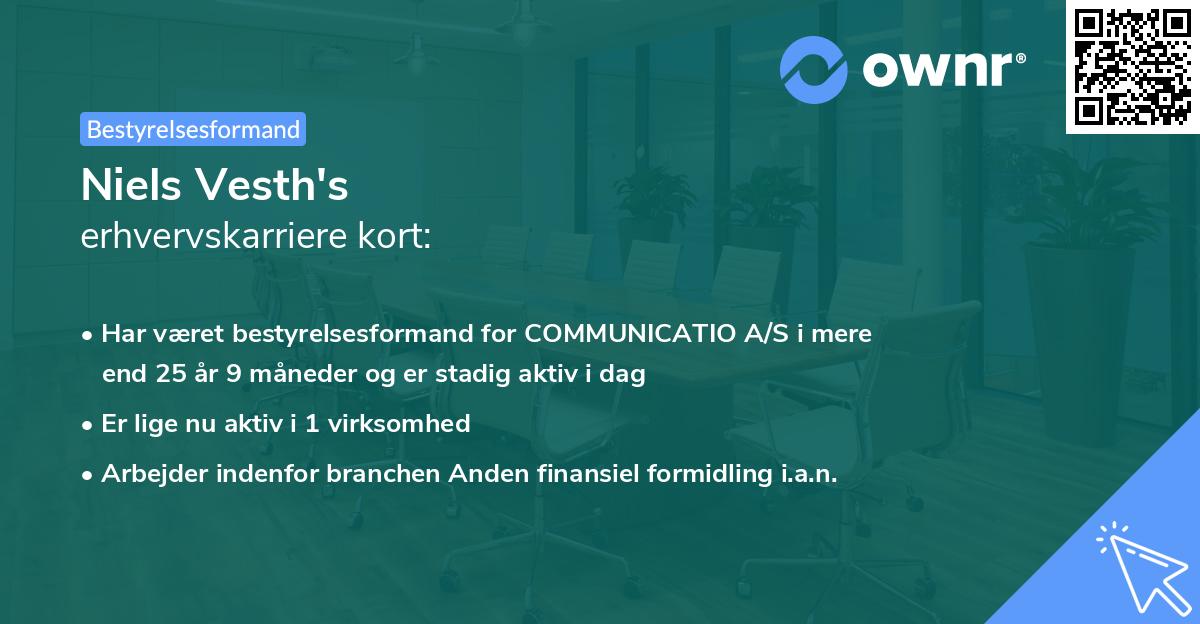 Niels Vesth's erhvervskarriere kort