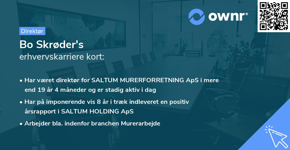 Bo Skrøder's erhvervskarriere kort
