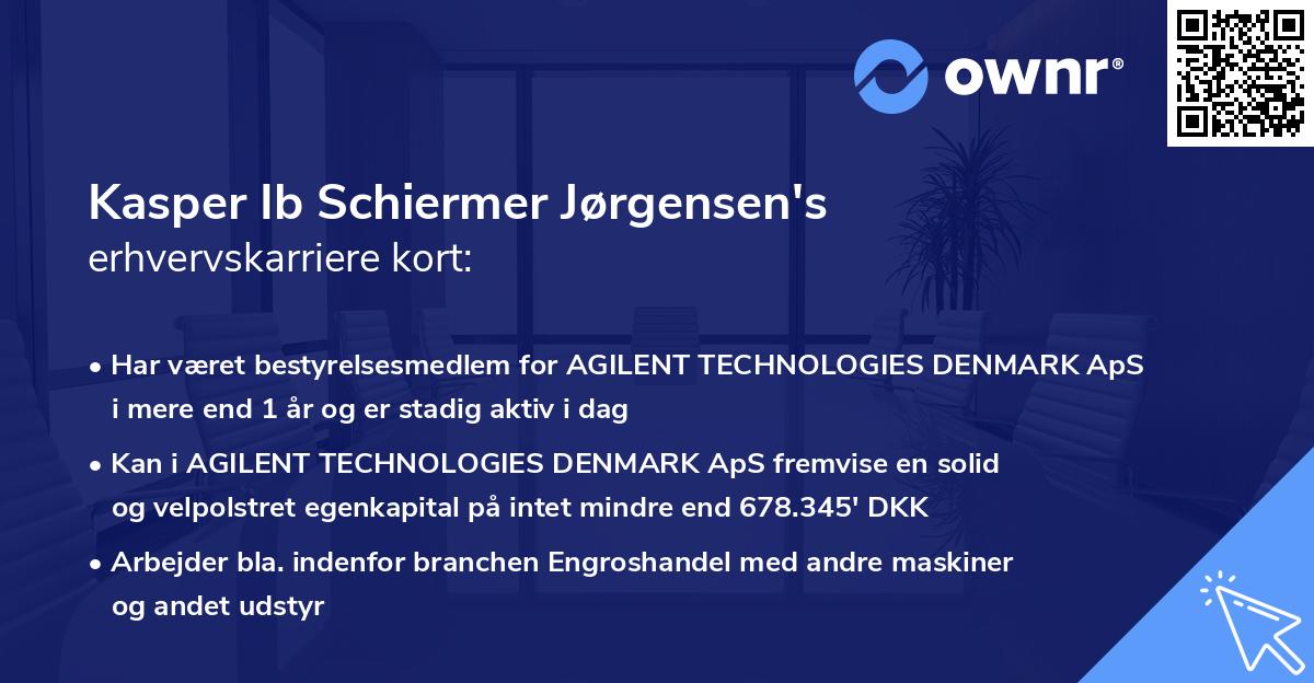Kasper Ib Schiermer Jørgensen's erhvervskarriere kort