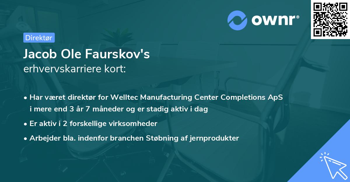 Jacob Ole Faurskov's erhvervskarriere kort