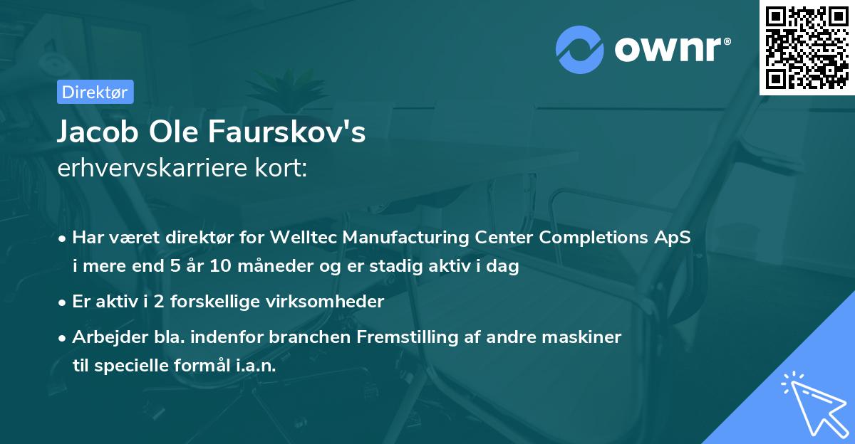 Jacob Ole Faurskov's erhvervskarriere kort