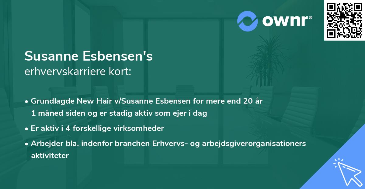 Susanne Esbensen's erhvervskarriere kort