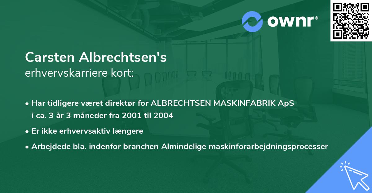 Carsten Albrechtsen's erhvervskarriere kort