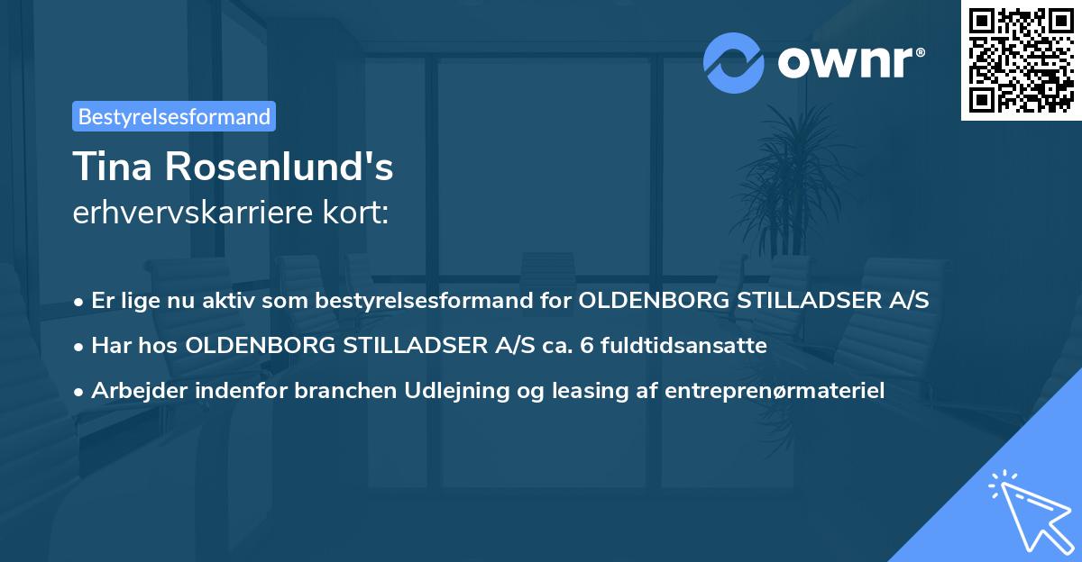 Tina Rosenlund's erhvervskarriere kort