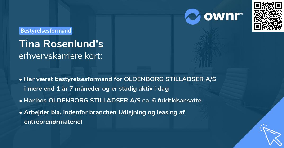 Tina Rosenlund's erhvervskarriere kort
