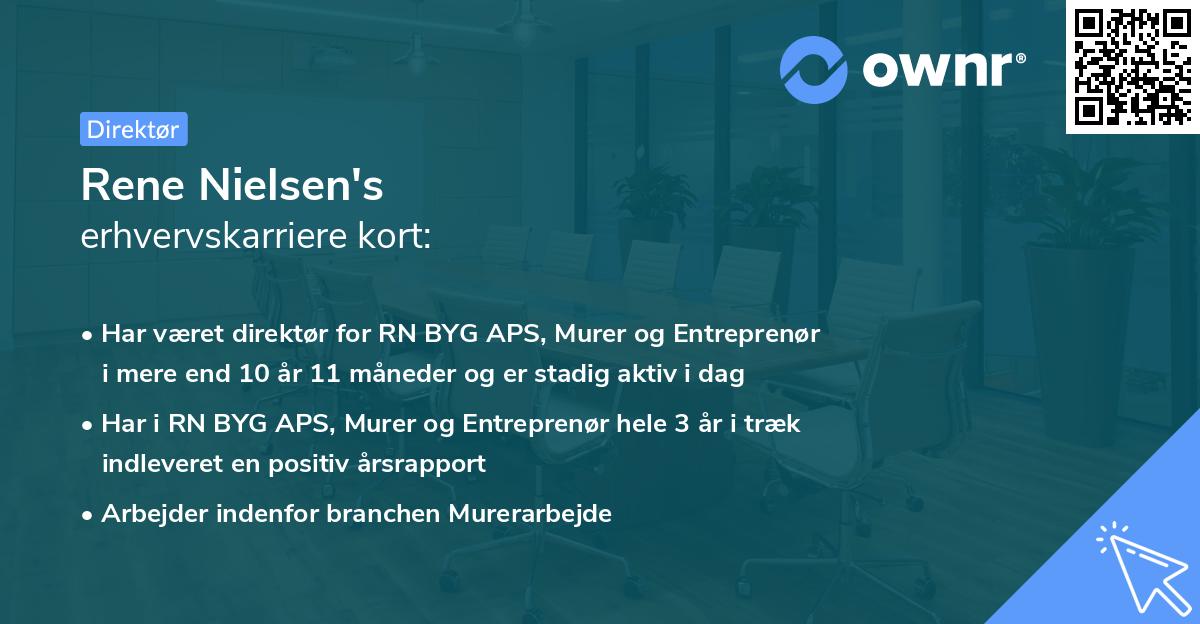 Rene Nielsen's erhvervskarriere kort