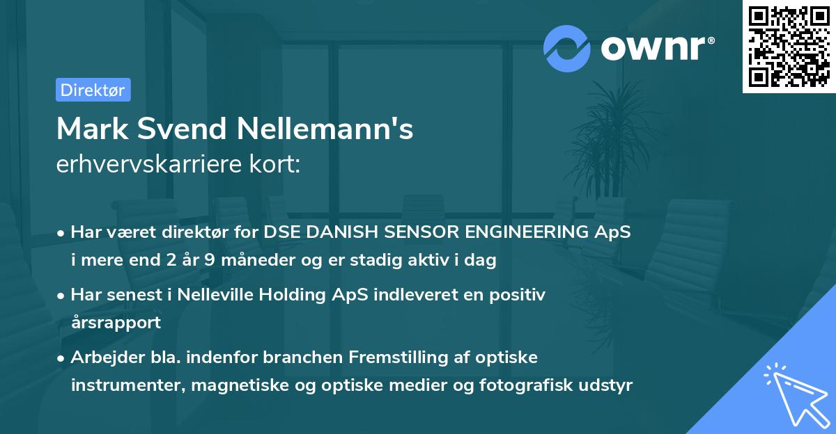Mark Svend Nellemann's erhvervskarriere kort