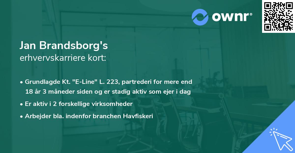Jan Brandsborg's erhvervskarriere kort