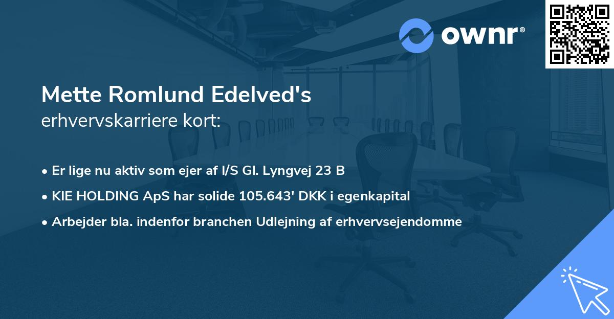Mette Romlund Edelved's erhvervskarriere kort