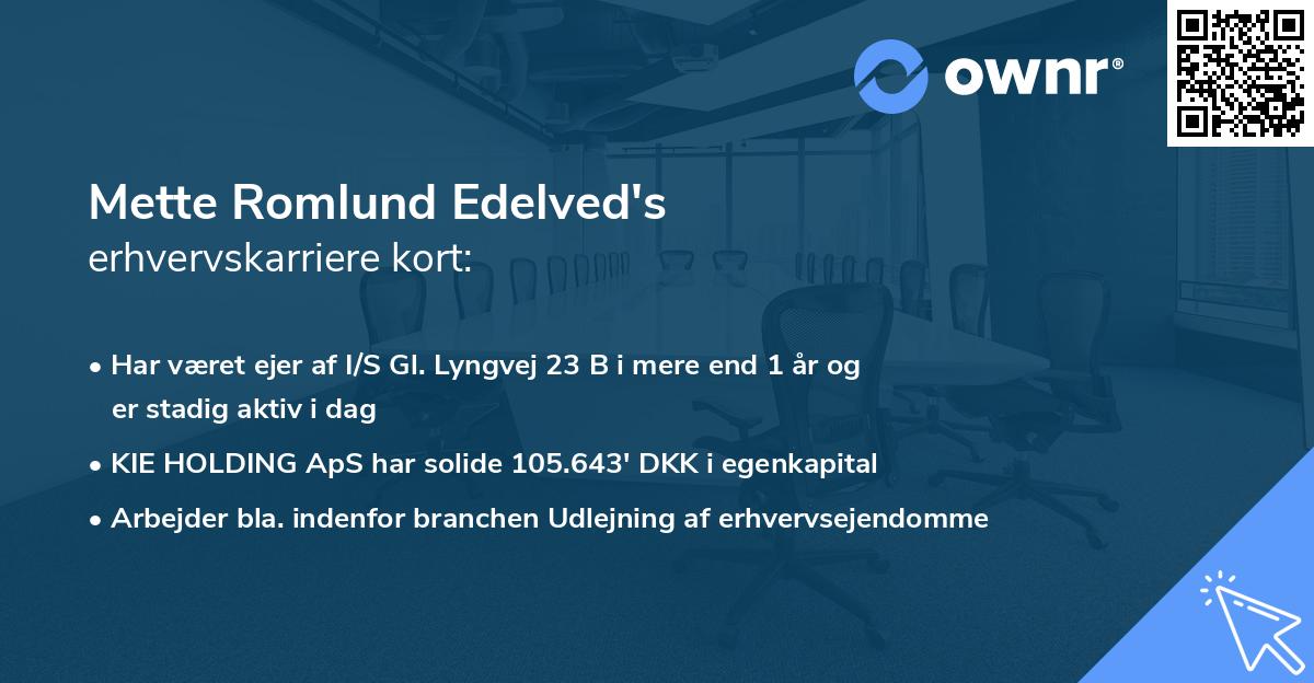 Mette Romlund Edelved's erhvervskarriere kort