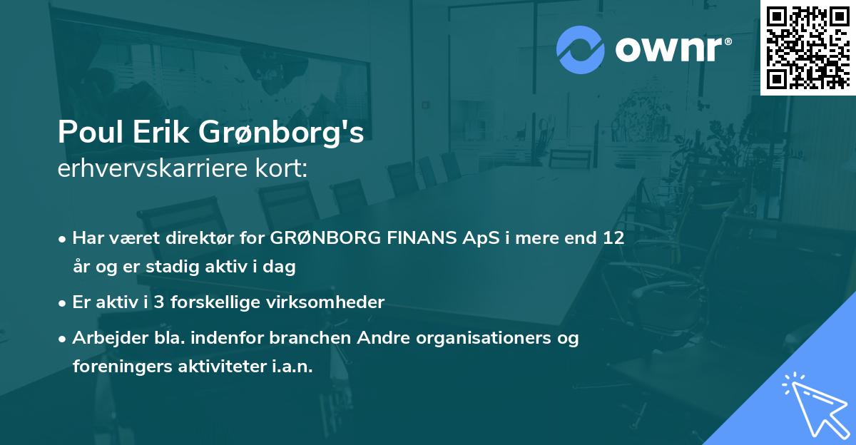 Poul Erik Grønborg's erhvervskarriere kort