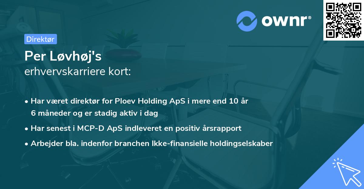 Per Løvhøj's erhvervskarriere kort