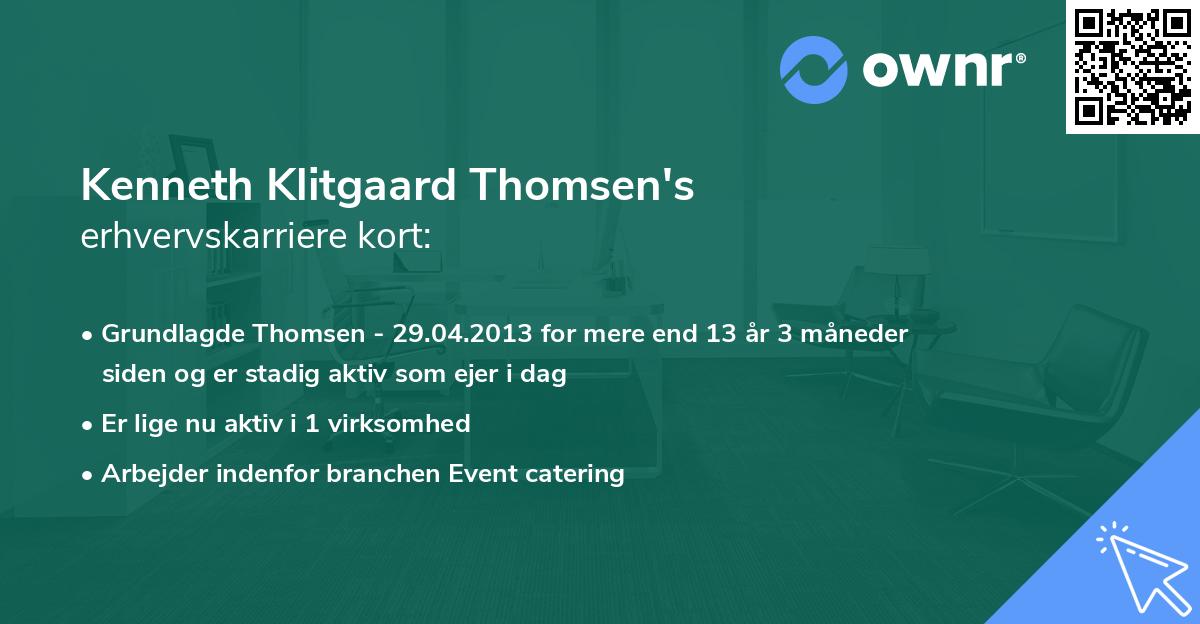 Kenneth Klitgaard Thomsen's erhvervskarriere kort