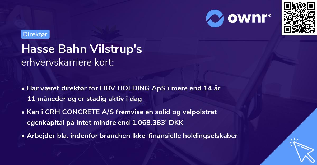 Hasse Bahn Vilstrup's erhvervskarriere kort