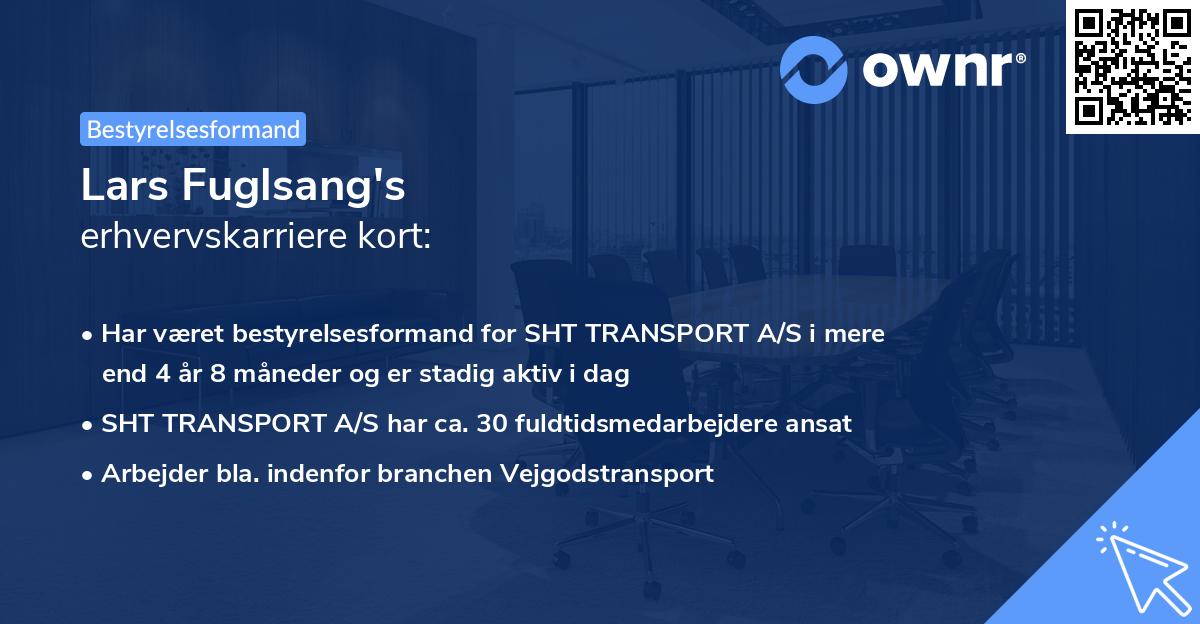 Lars Fuglsang's erhvervskarriere kort