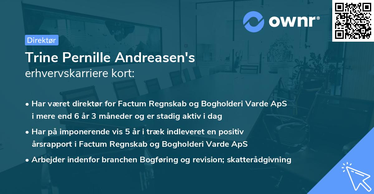 Trine Pernille Andreasen's erhvervskarriere kort