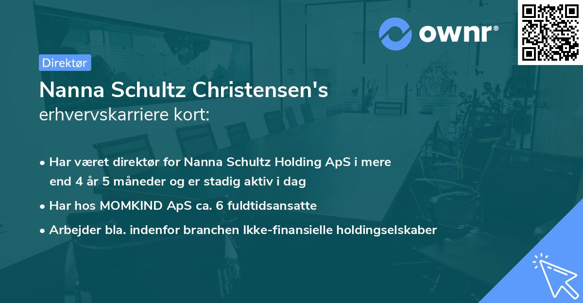 Nanna Schultz Christensen's erhvervskarriere kort