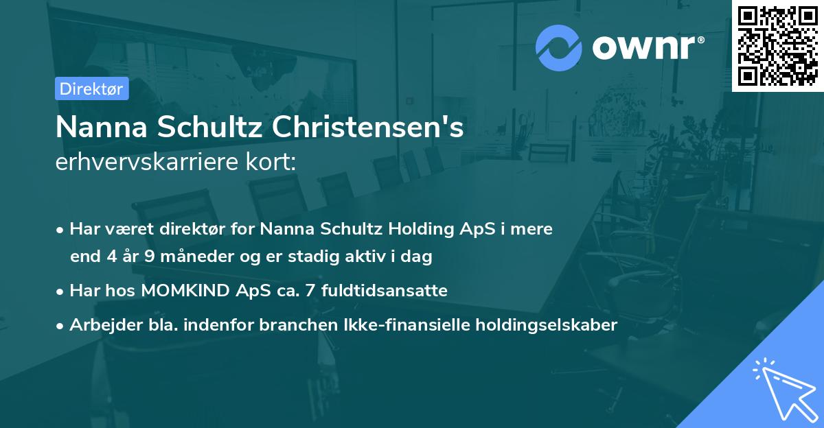 Nanna Schultz Christensen's erhvervskarriere kort