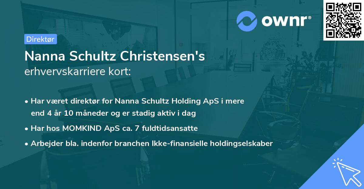 Nanna Schultz Christensen's erhvervskarriere kort