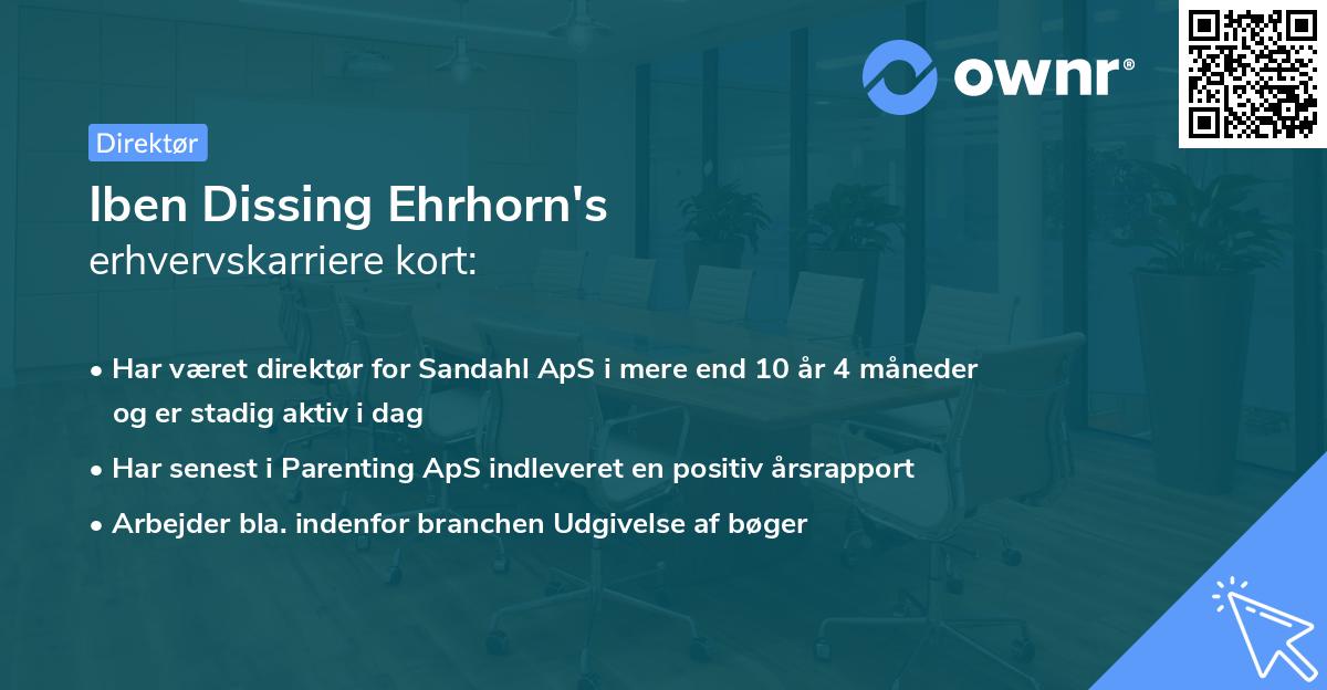 Iben Dissing Ehrhorn's erhvervskarriere kort