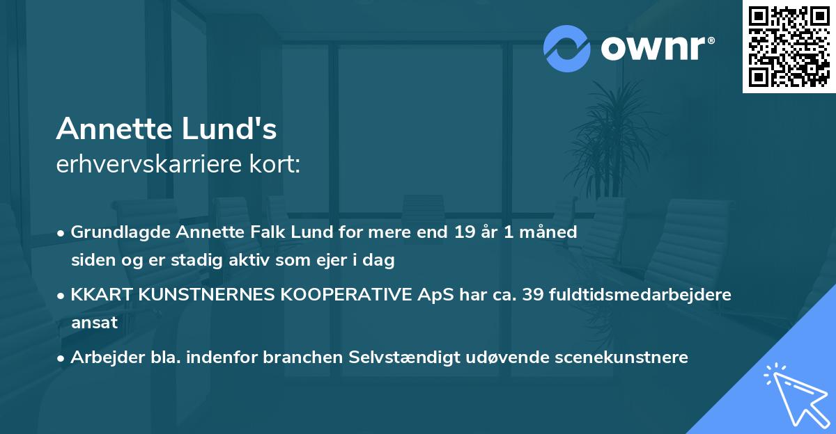 Annette Lund's erhvervskarriere kort