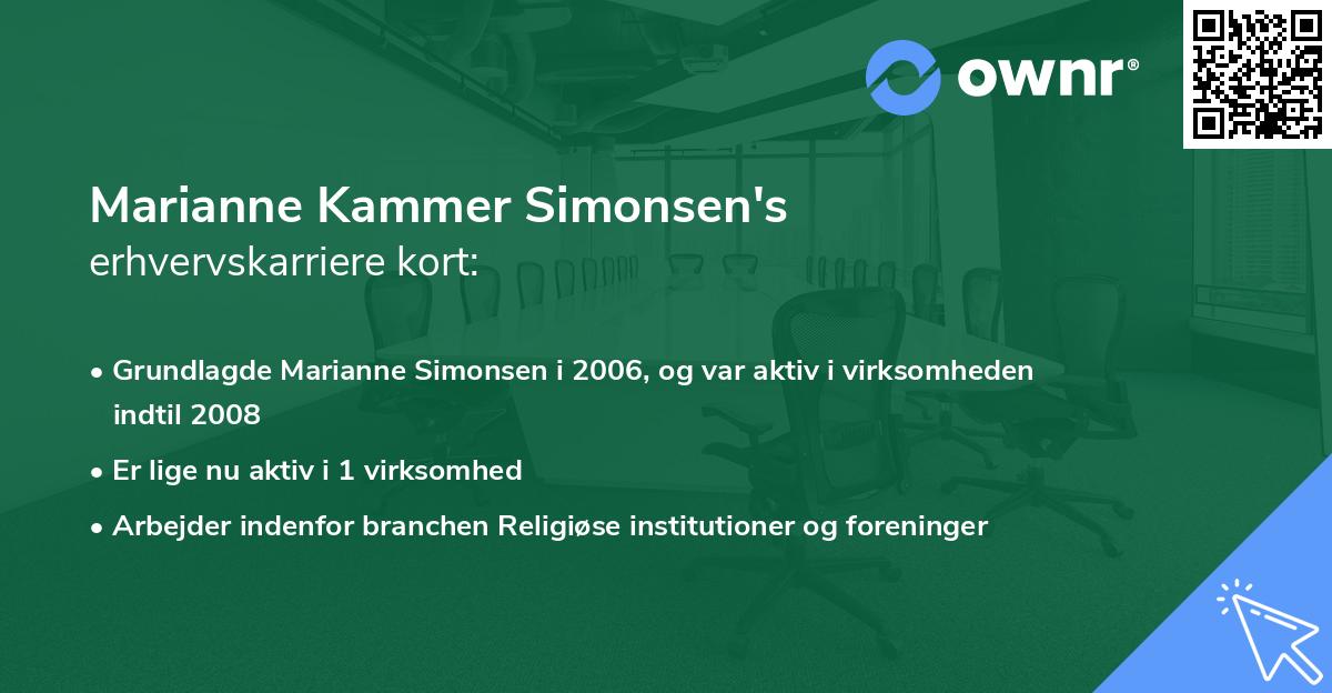 Marianne Kammer Simonsen's erhvervskarriere kort