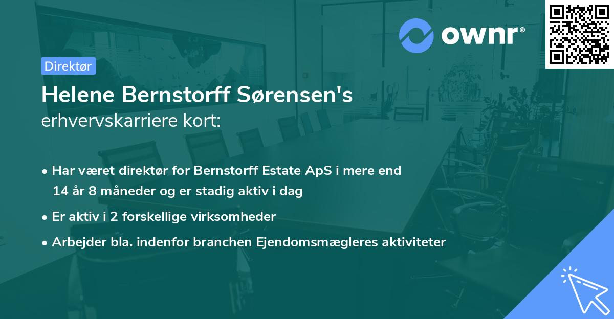Helene Bernstorff Sørensen's erhvervskarriere kort